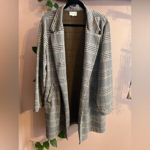 MELLODAY Plaid Longline Blazer